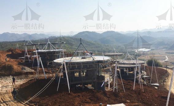 浙江諸暨度假山莊膜結(jié)構(gòu)遮陽(yáng)帳篷-第三部分